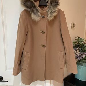 REAL FUR -Cashmere coat with authentic fox fur trim by Cinzia Rocca